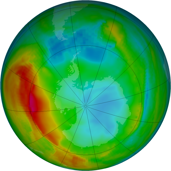 Antarctic ozone map for 09 July 1979